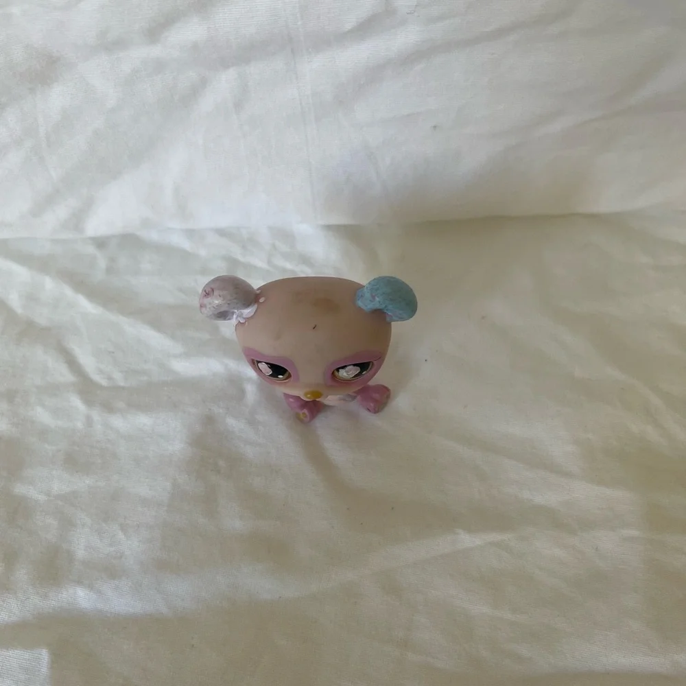 Littlest Pet Shop LPS #899 Pink Panda Bear Hasbro Toy Figure Brown Eyes
